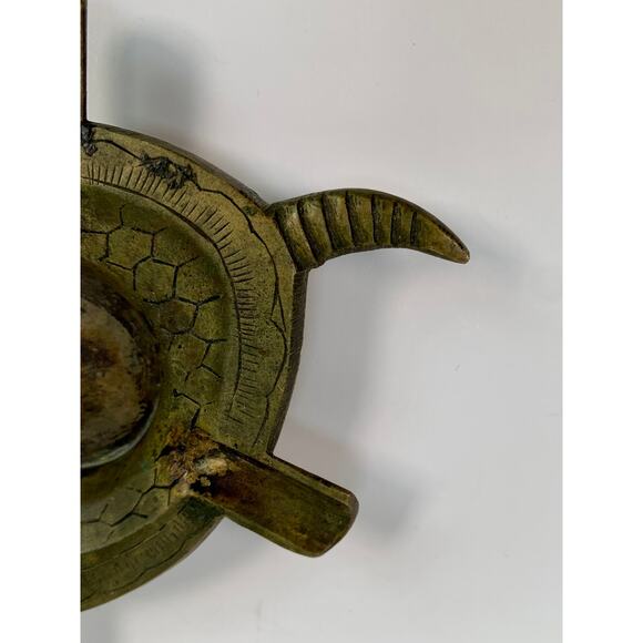Vintage Ashtray - Overturned Tortoise Turtle - Brass Home Decor - Tobacciana - Picture 5 of 7
